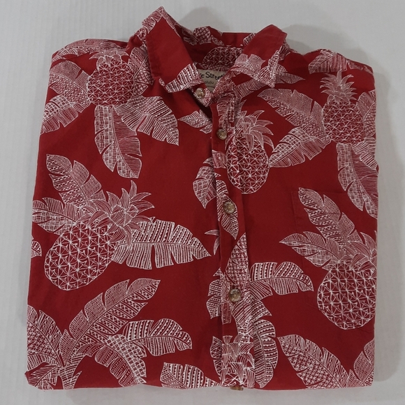 Cooke Street Pineapple & Banana Leaf Print Hawaiian Shirt - Picture 4 of 5